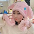 thumbnail image 4 of Sanrio-gorro de felpa de Hello Kitty para niño y niña, gorro de felpa Kawaii Cinnamoroll My Melody, mantiene el calor, gorro de conejito, juguete de felpa con orejas, 4 of 4