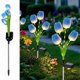 thumbnail image 1 of Juego de 2 luces solares LED para jardín en forma de flor, impermeables y resistentes a la intemperie, decoración exterior para caminos y patio., 1 of 6