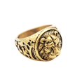 thumbnail image 1 of Anillo de oro vintage Hugo de acero inoxidable cabeza de león Tamaño 8, 1 of 6