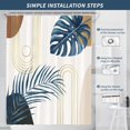 thumbnail image 6 of Boho Navy Abstract Mid Century Leaf Shower Curtain for Bathroom 72W*72H Inch Plant Botanical Palm Curve Minimalist Bathtub Decor Modern Aesthetic Waterproof Polyester Fabric Set with 12 Hooks, 6 of 6
