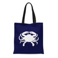 thumbnail image 1 of NUDECOR Sac Fourre-Tout en Toile Silhouette de Crabe Bleu Foncé et Blanc Sac à Main Réutilisable Nautique pour Courses, 1 of 1