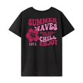 thumbnail image 2 of Camiseta para mujer de verano, suave, cómoda y moderna, con cuello redondo para uso diario M, 2 of 7