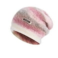 thumbnail image 2 of Idoravan Winter Hats for Women Beanies Knit Hats Winter Warm Women's Hats Fashionable Gradient Color Knitted Hats Outdoor Cold-proof Head And Ear Protection Hats Pink, 2 of 2