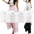 thumbnail image 3 of Fengqque Womens Wide Leg Pants Elastic Waist Drawstring Lace Beach Boho Casual Long Trousers Black M(M), 3 of 7