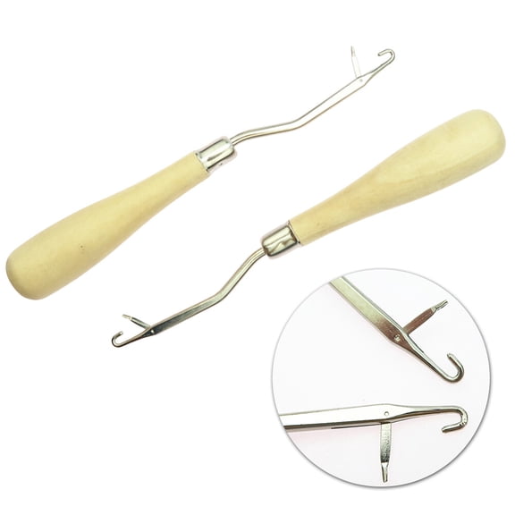 FELTECHELECTR Premium Wooden Knitting Needles Multi Color Latch Hook Tool for Comfortable Knitting 2pcs