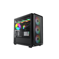 thumbnail image 2 of MONTECH X5M - Micro ATX Gaming PC Case, High Airflow, 4x120mm ARGB Fans Pre-installed, Glass Side Panel, Carbon Fiber Print Accents, Black, 2 of 7