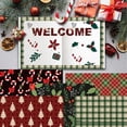thumbnail image 3 of 24Pcs/Set Double-Sided Merry Christmas Scrapbook Paper Christmas Flower Xmas Tree Elk Patterned Paper Green Red Decorative Craft Paper for Card Making Photo Album Holiday Crafts, 3 of 7