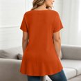 thumbnail image 5 of ClodeEU Plus Size Women's Round Neck Short Sleeve Tunic Top,Casual Loose A Line Flared Hem Solid Swing Blouse ,Women's Plus XXXL, 5 of 6