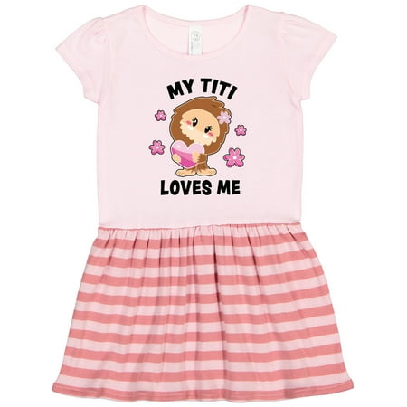 

Inktastic My Titi Loves Me with Bigfoot Gift Toddler Girl Dress