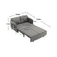 thumbnail image 5 of Convertible Sofa Bed, Modern Linen Fabric Loveseat Sleeper Sofa Couch with Pull Out Bed, Leisure Futon Sofa Bed with Headboard, 2 Pillows & Side Pockets for Living Room Bedroom Apartment, Light Grey, 5 of 7