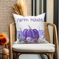 thumbnail image 2 of Fall Purple Pumpkins Throw Pillow Covers 18x18 Set of 2,Farmhouse Linen Pillow Cases for Bedroom Sofa Couch, 2 of 6