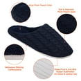 thumbnail image 6 of FUTATA Bedroom Shoes For Men Fleece House Slippers Slip On Soft Memory Foam Shoes Non-Slip Rubber Men’s Bedroom Slippers,Black Blue Gray, 6 of 8