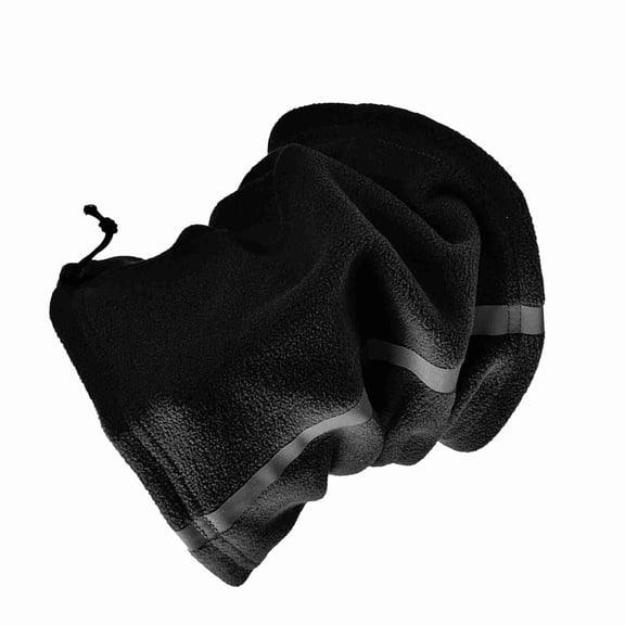 Riousery Adjustable Fleece Neck Gaiter Warmer Reflective Safety Face Cover Winter Outdoor Sport Scarf for Skiing Cycling Running 9.8 in / 25 cm Black
