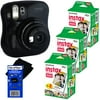 Fujifilm Instax MINI 25 Instant Film Camera (Black) + Fujifilm Instax Mini Instant Film (60 sheets) + HeroFiber® Ultra Gentle Cleaning Cloth