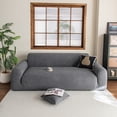 thumbnail image 4 of suxuMhao Solid Color Jacquard Sofa Cover Dark Gray Washable Stretch Slipcover Oversized 120-141 Inches 5 Seater Couch Cover Protector Para Sofa All Season Universal Furniture Protector 1 Piece, 4 of 5