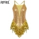 thumbnail image 2 of Traje de baile latino Chacha Samba con lentejuelas para mujer, traje artístico de patinaje artístico, leotardo con flecos para gimnasia, 2 of 5