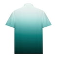thumbnail image 5 of HOOMEUMY Men's Summer Gradient Color Golf Shirt Slim Fit Short Sleeve Lapel Button Up T-Shirts Tee Tops Green L, 5 of 6