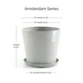 thumbnail image 3 of Ecopots Amsterdam Durable Modern Round Indoor/Outdoor Recycled Based Composite Flower Pot Planter w/ Water Reservoir, White Grey, 12", 3 of 4