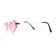 thumbnail image 6 of Retro Dazed Cute Nifty Pixel Heart Rimless Sunglasses Gold - Pink, 6 of 8