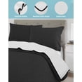 thumbnail image 3 of Twin Quilt Bedding Set, Black Pure Color Reversible Summer Quilt 3 Pieces, Aesthetics Contemporary Luxury Lightweight Bedspreads Coverlets with 2 Pillow Shams for All Seasons, 3 of 5