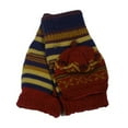 thumbnail image 2 of Isotoner Womens Purple & Brown Stripes Convertible Flip Top Fingerless Gloves, 2 of 2