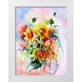 thumbnail image 1 of Kovacs, Anna Brigite 25x32 White Modern Wood Framed Museum Art Print Titled - Sunflowers with Bees, 1 of 4