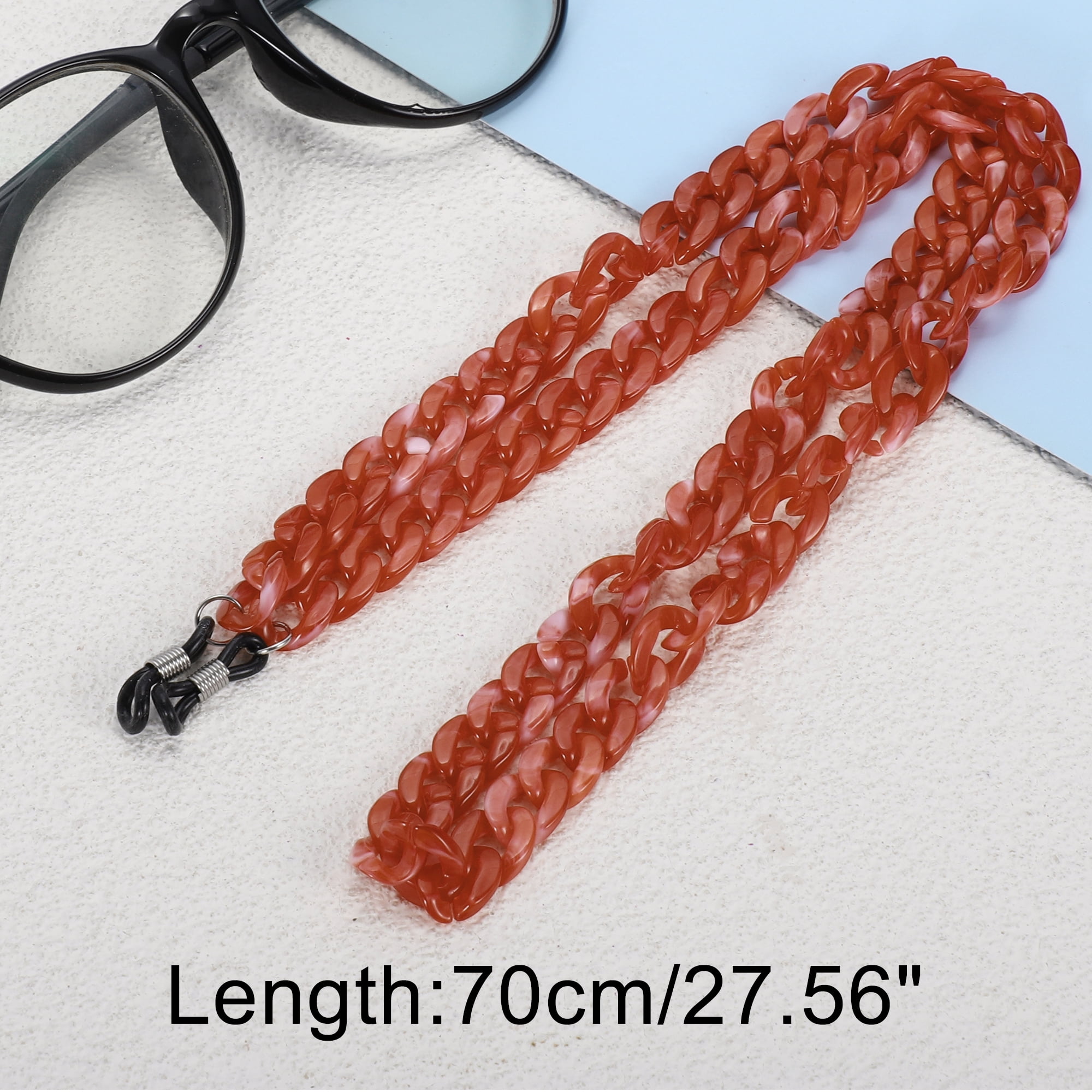 Unique Bargains Dopamine Color Pattern Eyeglass Chain 27.56" 1 Pc Orange