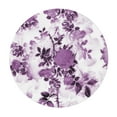thumbnail image 3 of YFYANG Round Fitted Table Cloth, Waterproof Vintage Purple Floral Pattern Polyester Table Cover, Indoor Outdoor Decorative Tablecloths with Elastic Edge, 3 of 7