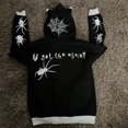 thumbnail image 2 of Sudadera con capucha y cremallera completa con estampado de araña Y2K, ropa para hombre, sudadera con capucha estilo hip hop estilo retro de gran tamaño, chaqueta gótica para otoño e invierno, 2 of 3