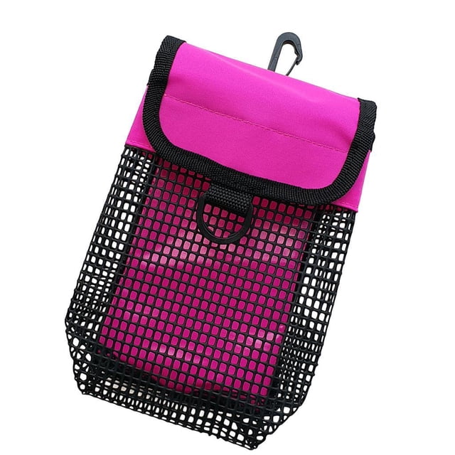 Bolsa de equipo de malla ligera portátil y clip giratorio, en D para carrete de buceo y accesorios para boya marcadora de seguridad S Rosado DYNWAVEMX Estuche de malla para carrete de buceo