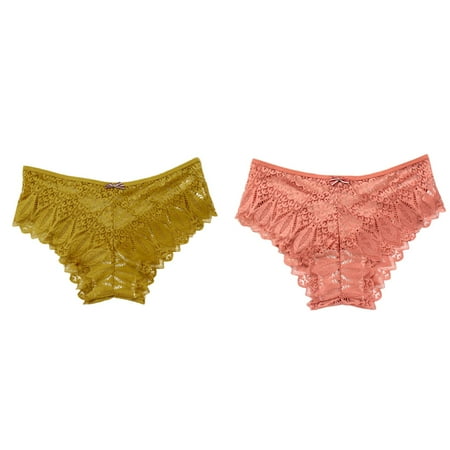 2-Pack Panties For Women Crochet Lace Lace Up Panty Hollow Out Underwear Thigh High Fishnet Stockings for Women Lingerie plus Size Lingerie for Women Lingerie for Women Unwrap Lace