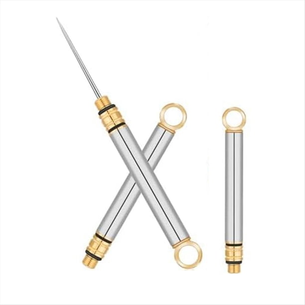 3 Palillos de Dientes Portátiles de Titanio, Palillo de Dientes de Metal con Soporte Protector, Mini Palillo de Dientes de Acero Inoxidable, Plateado