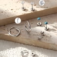 thumbnail image 3 of DESIGNICE 21 Pairs Flatback Stud Earrings, 316L Steel CZ Cartilage Sensitive Ears (Silver), 3 of 7