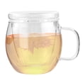 thumbnail image 2 of MasteelfCA Tea Cup Glass Simple Smooth Drinking Water Kettle Tea Filter Cup Bottle With Cover for Office (Transparent), 2 of 7
