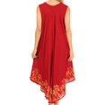 thumbnail image 2 of Sakkas Sundari Caftan Tank Dress / Cover Up - Red / Gold - One Size, 2 of 5