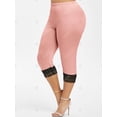 thumbnail image 2 of Más el tamaño de los encajes de ganchillo recortada Leggings Rosegal Leggings de talla grande, 2 of 5