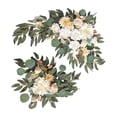 thumbnail image 3 of Rongfmy 2 Pieces Artificial Wreath Artificial Floral Swag Simulation Garland Flower Swag style C, 3 of 9