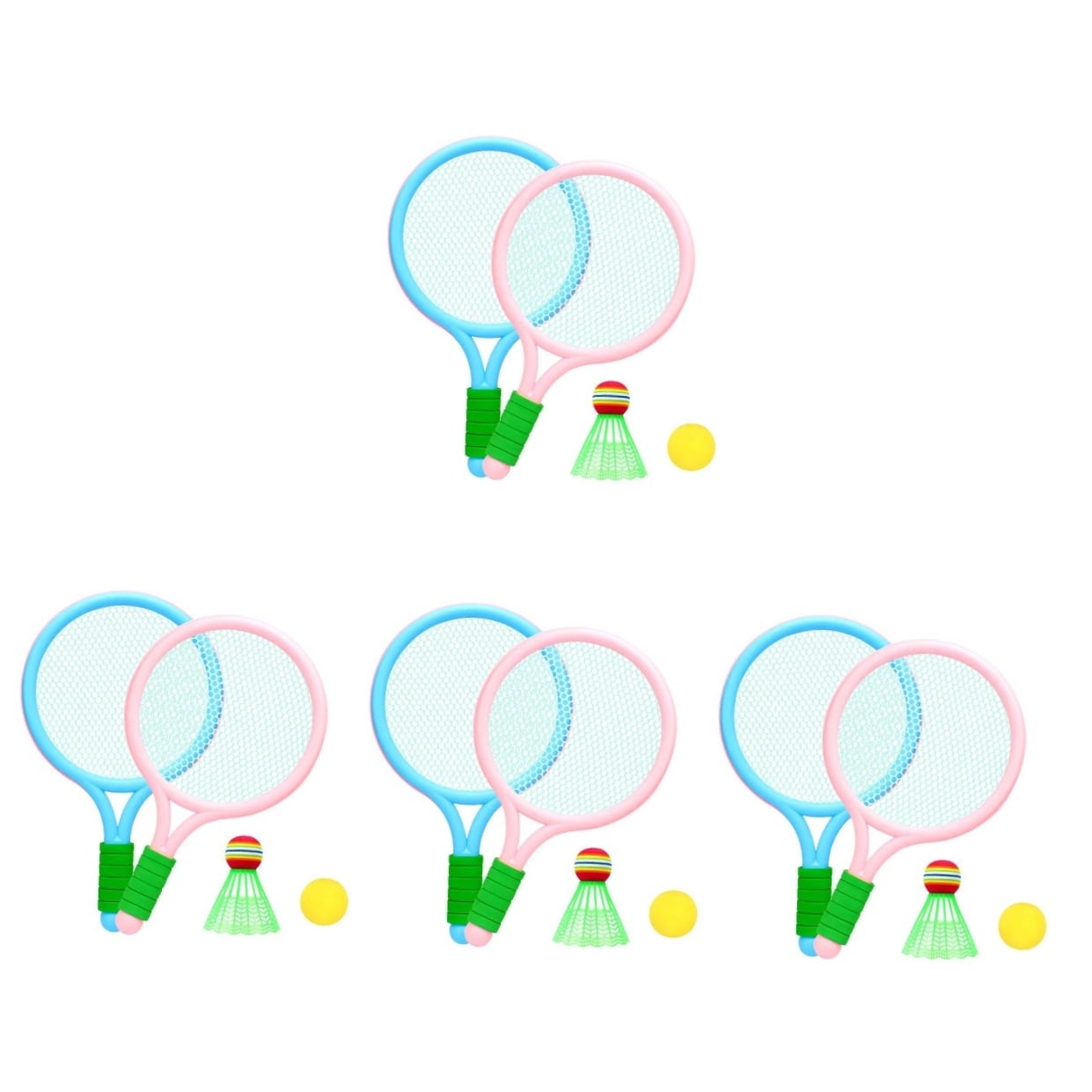 MLINS 4 Sets  of Badminton Rackets Badminton Kit Kids Badminton Racket Sports Racket with Balls