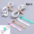 thumbnail image 3 of 4Pcs/set Creative Travel Accessories Silicone Cable Winder Earphone Protector USB Phone Holder Accessory Packe Organizers white, 3 of 6