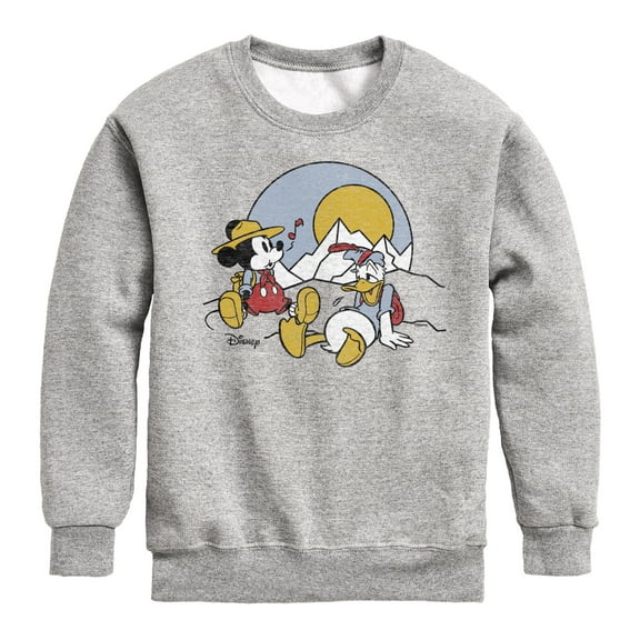 Disney - Mickey & Friends - Donald Duck & Mickey Take a Rest - Hiking - Toddler And Youth Crewneck Fleece Sweatshirt