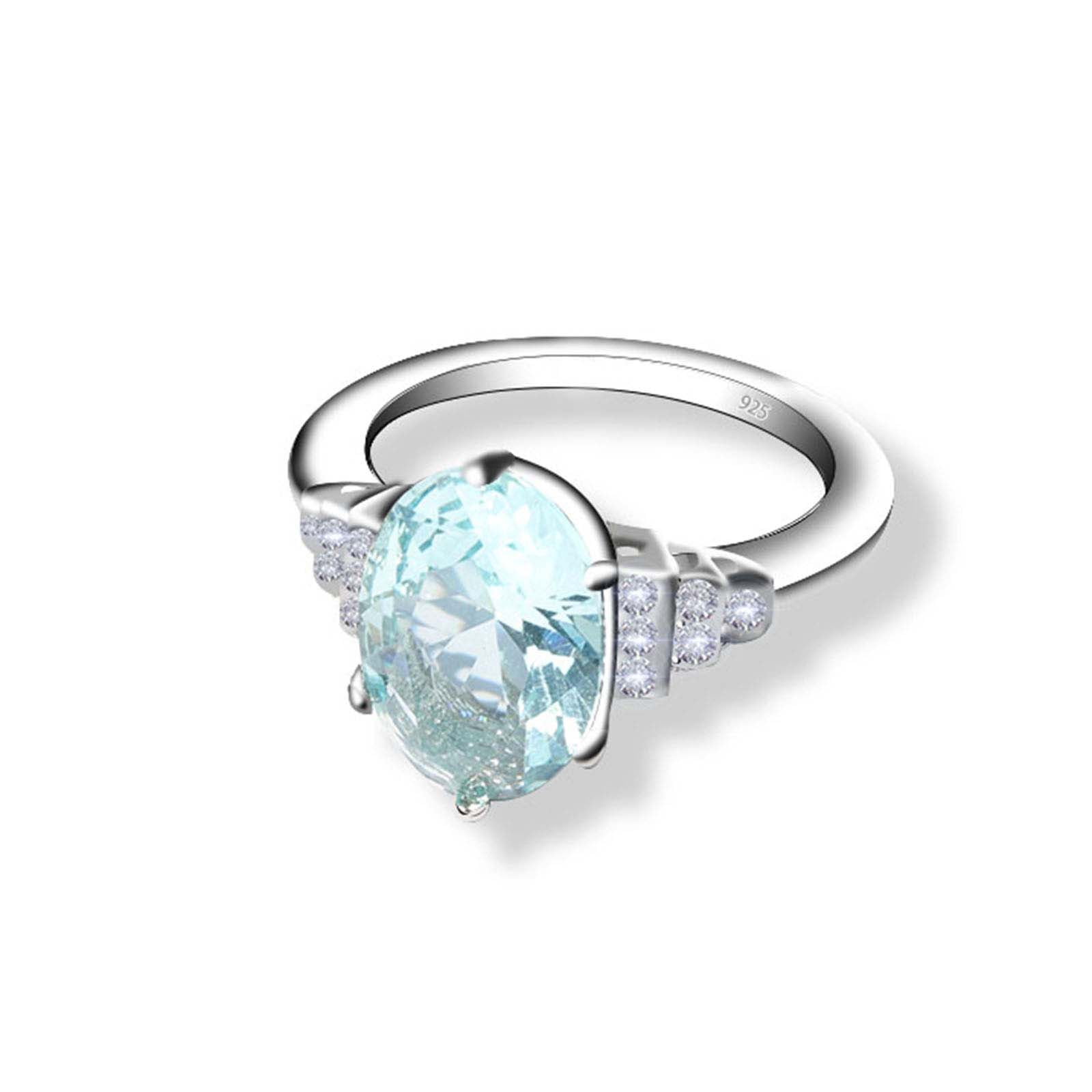 Details about   Certified Natural Blue Topaz 925 Sterling Silver Ring  Adjustable Women Gift
