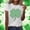 A1590 White, variant on St. Patrick's Day Shirt for Women Glitter Shamrock Graphic T-Shirt Short Sleeve Crewneck Loose Fit Festival Apparel Party Top