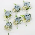thumbnail image 2 of Dusty Blue Rose Boutonniere for Men Wedding, Groom and Best Man Boutonnieres with Artificial Flower for Wedding Prom Party (Dusty Blue), 2 of 7