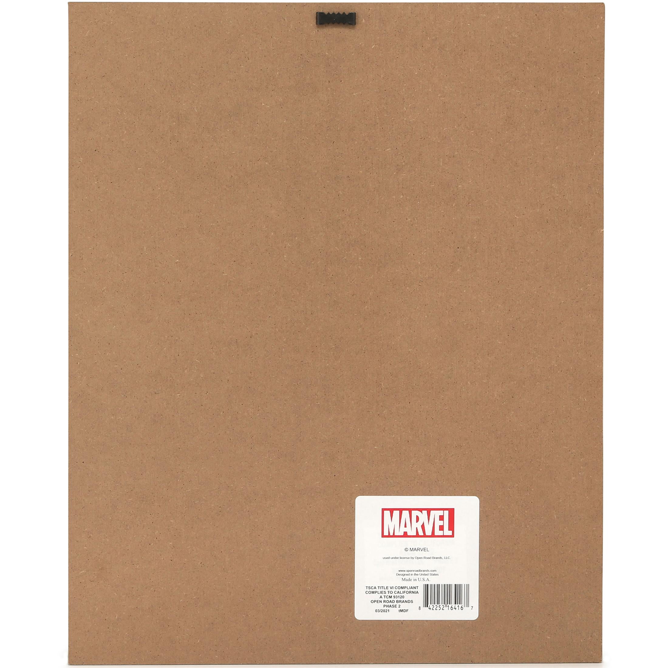 Marvel Avengers Framed Wood Wall Art Featuring Thor, Hulk, Captain America, Black Widow, Iron Man, and Ms. Marvel 18"