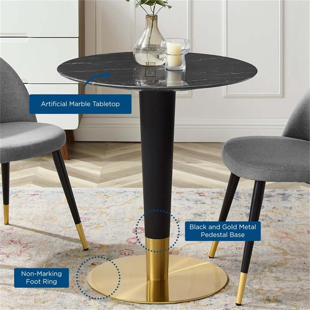 Modway Zinque 28" Artificial Marble Dining Table