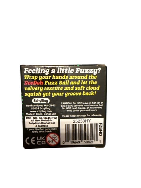 NeeDoh Fuzz Ball , 1 RANDOM COLOR CHOSEN, STRESS BALL RELIEVE, SENSORY FIDGET