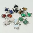thumbnail image 2 of HOOUN Natural Gemstone Cat Fox Animal Reiki Chakra Pendant Charms Crystal Quartz Stone-Black Agate, 2 of 9