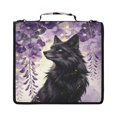 thumbnail image 2 of Purple Fox Printed Zipper Binder with Handle&Shoulder Strap 2 inch 3 Ring 500+300 Sheet Capacity File Folder Organizer, 2 of 8