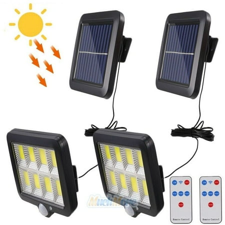 

2PACK 160 COB LED Solar Powered PIR Motion Sensor Lights Outdoor Security Garden