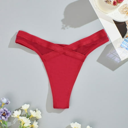 Summer Savings  Women s Low Waist Mesh Underwear  Transparent Thong  Soft Mesh  Breathable  for Workout  Daily Wear  Comfort Fit  Clothes Plus Size Women | Wine XL  Sopatenor